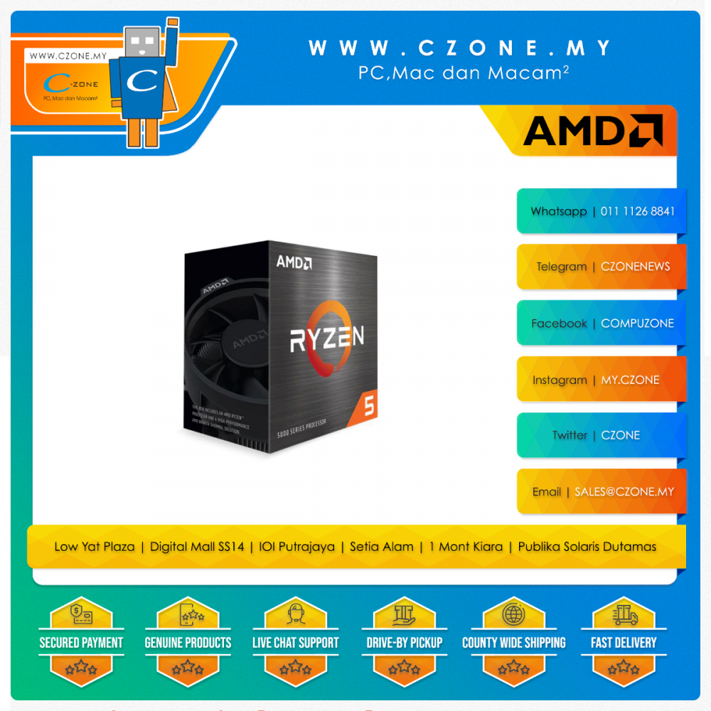 AMD Ryzen 5 5500 3.6 GHz Six-Core AM4 Processor 100-100000457BOX