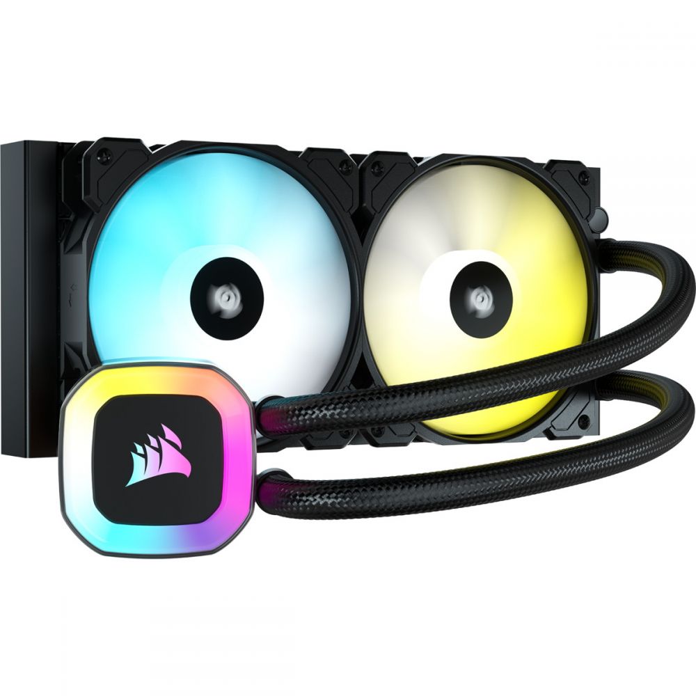 Corsair H100 RGB 240 AIO CPU Liquid Cooler (AMD, Intel, 2x 120mm Fan, ARGB)