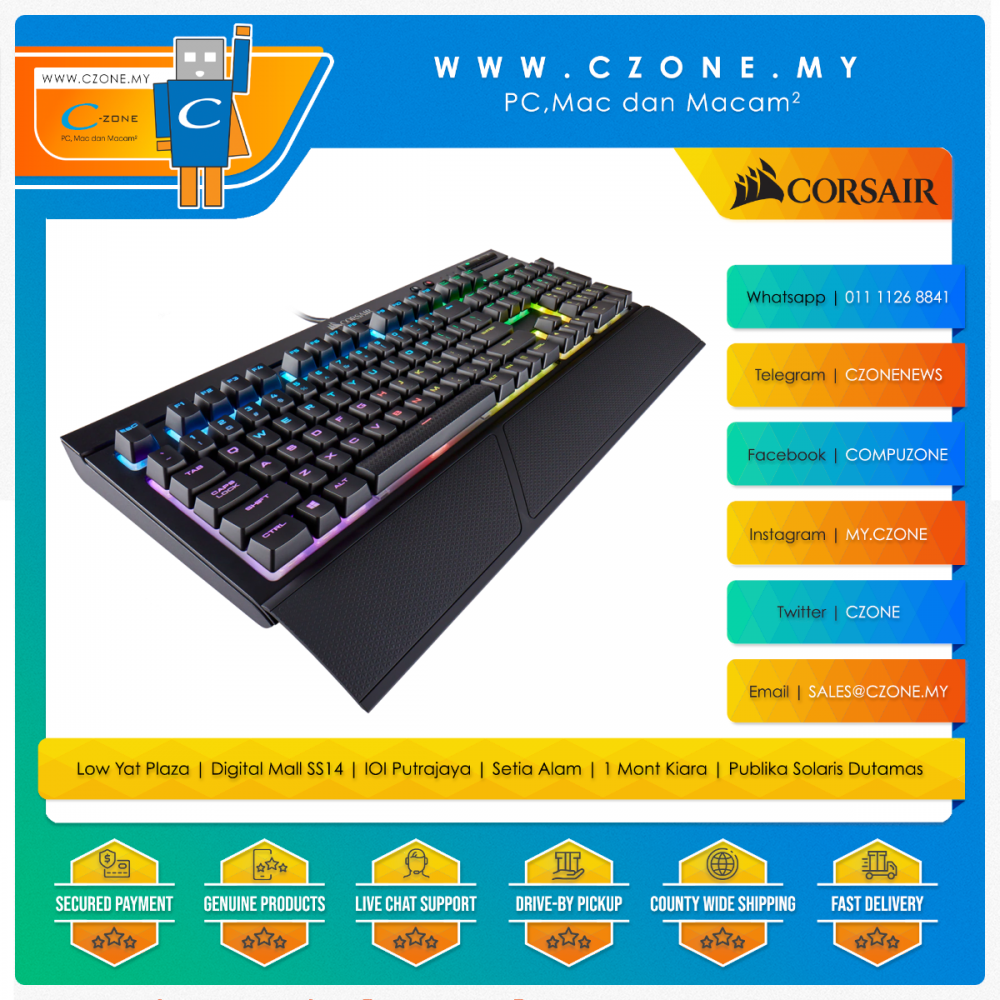 www.czone.my | PC, dan Macam² Proudly Malaysian Owned & ! Corsair K68 RGB Mechanical Gaming Keyboard - C-Zone Bhd
