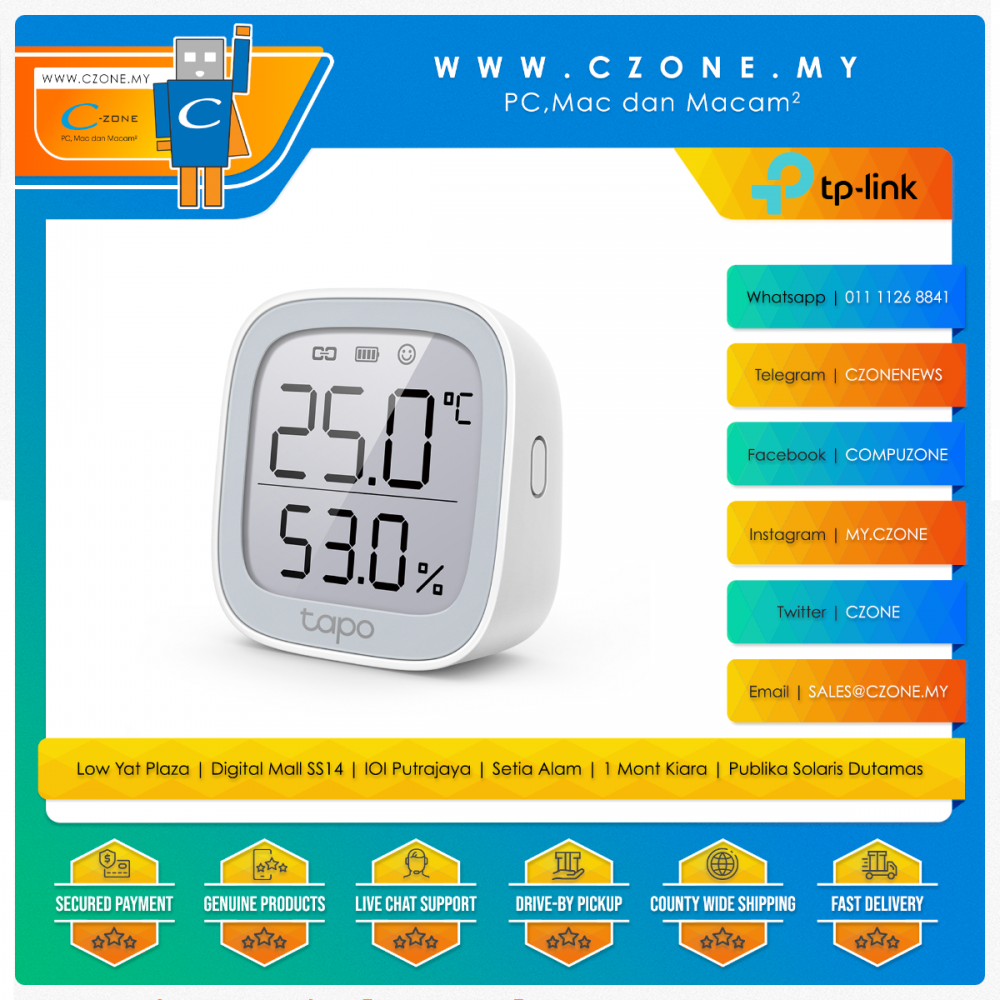 TP-LINK TAPO T310 (2.7″ E-INK DISPLAY) / TAPO T315 TAPO SMART TEMPERATURE &  HUMIDITY MONITOR WITH HOME AUTOMATION