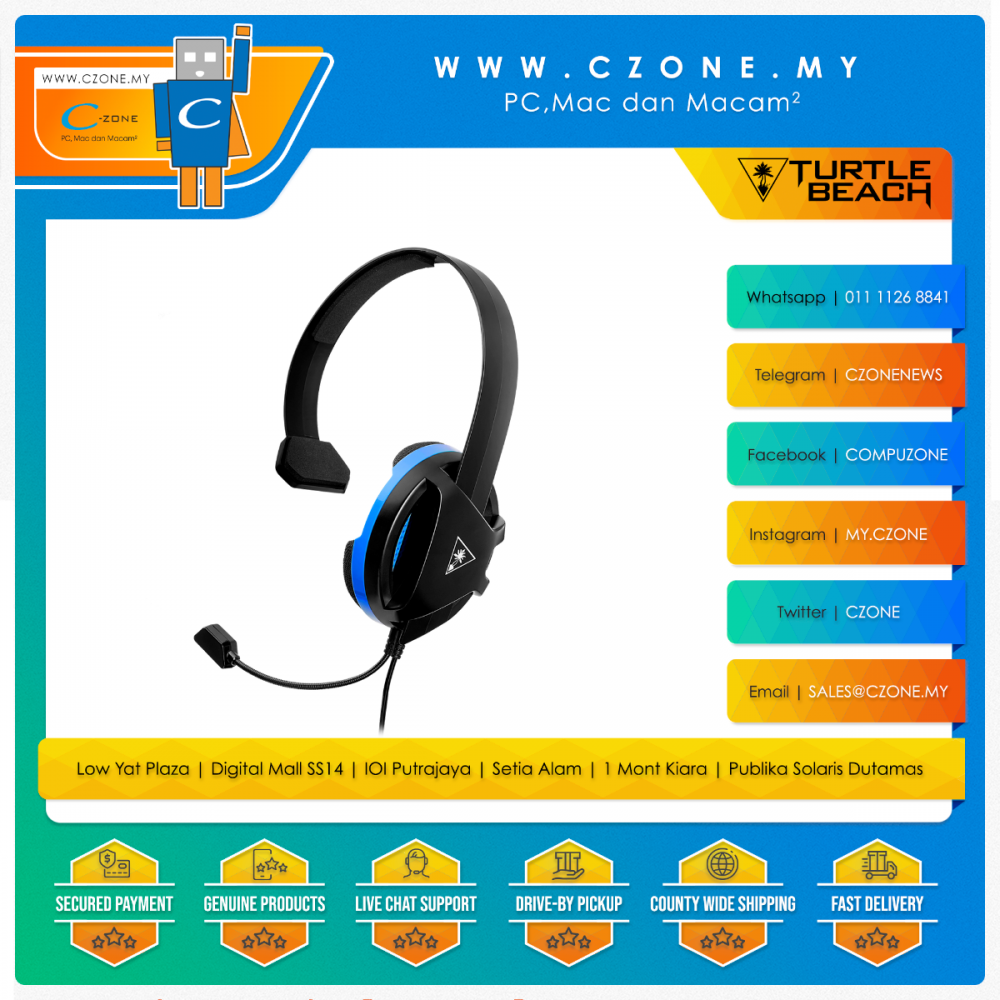 www.czone.my PC Mac dan Macam Proudly Malaysian Owned Operated Turtle Beach Recon Chat PS4 PS5 Wired Gaming Headset Black C Zone Sdn Bhd