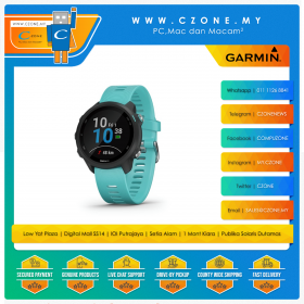 Garmin - Forerunner - 245 - Music - 42mm - Mip - HR - Aqua - DNR -
