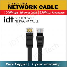 IDT Cat 6 Network Cable (Flat, Black)