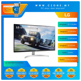 LG 32UN500-W Monitor (31.5", 3840x2160, VA, 60Hz, 4ms, HDMIx2, DP, Speakers, VESA)