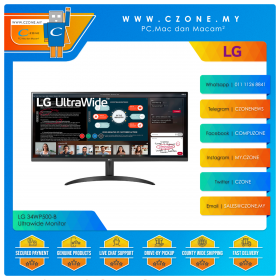 LG 34WP500-B Ultrawide Monitor (34", 2560x1080, IPS, 75Hz, 5ms, HDMIx2, VESA)