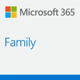 Microsoft 365 Family - Up to 6 People - PC, Mac, iOS and Android - 1 Year Subscription - Word, Excel, PowerPoint, OneNote (ESD)