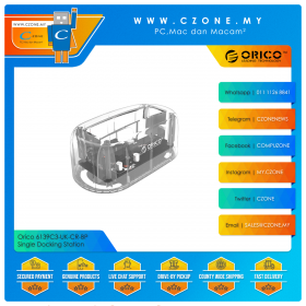 Orico 6139C3-UK-CR-BP Single Docking Station (Single Dock 2.5”/3.5”, USB C, Transparent)