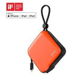 Idmix Mr Charger 10,000 Integrated Lightning Cable 10,000mAh Power Bank (Orange)