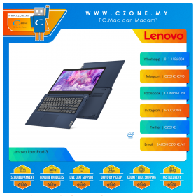 Lenovo IdeaPad 3 81WH004VMJ Laptop - 14", Celeron N4020, 1.1GHz, 4GB, 256GB SSD, UHD, Win 10 (Abyss Blue)