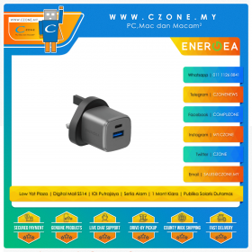 Energea - AmpCharge Gan20 20W Wall Charger - 1 USB-C, 1 USB-A