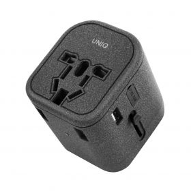 Uniq Voyage C45 World Adapter (Charcoal Grey/Black)