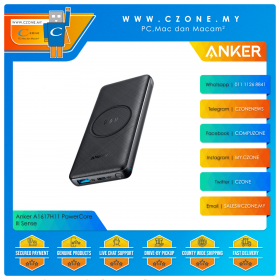 Anker A1617H11 PowerCore III Sense 10,000mAh Power Bank with PD 18W + 10W Wireless Charging (Black)