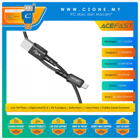 Acefast C1-02 USB-A to Lightning Aluminum Alloy Charging Data Cable (1.2M, Black)