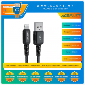 Acefast C4-02 USB-A to Lightning Aluminum Alloy Charging Data Cable (1.8M, Black)