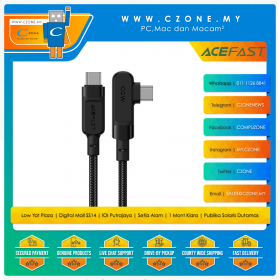 Acefast C5-03 USB-C to USB-C 100W Right Angled Aluminum Alloy Charging Data Cable (2M, Black)