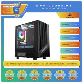 Acegeek Blade ARGB Computer Case (mATX, TG, ARGB, Black)