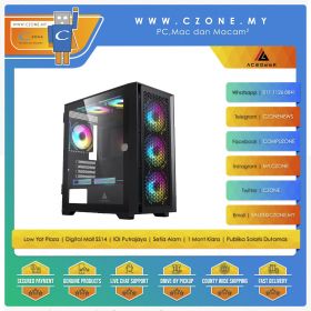 Acegeek Iliad Mini Pro ARGB Computer Case (mATX, TG, ARGB, Black)