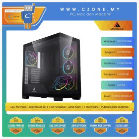 Acegeek Nebula ProARGB Computer Case (ATX, TG, ARGB, Black)