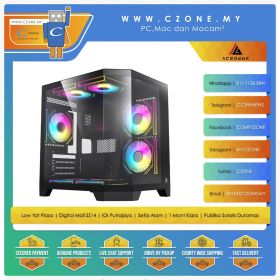 Acegeek Vista ARGB Computer Case (mATX, TG, ARGB, Black)