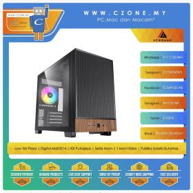 Acegeek Woodland ARGB Computer Case (mATX, TG, ARGB, Black)