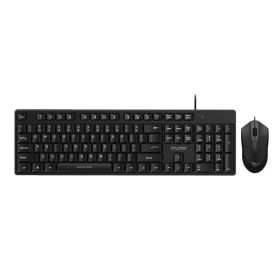 Alcatroz Xplorer C3300 Silent Wire Keyboard And Mouse (Black)