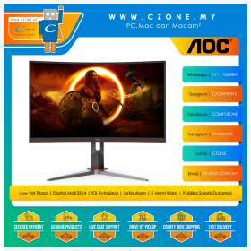 AOC C27G2Z Curved Gaming Monitor (27", 1920x1080, VA, 240Hz, 0.5ms, D-SUB, HDMIx2, DP, VESA)