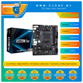 Asrock A520M/AC WiFi Motherboard DDR4