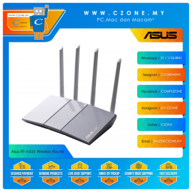 Asus RT-AX55 Wireless Router (WiFi6-AX1800, AiMesh, Gigabit, White)