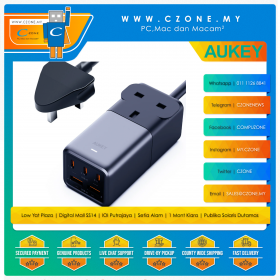 Aukey - PowerHub 75W - 75W Power Strip with 1 AC Outlet & 5 USB Ports - 3x USB-C, 2x USB-A