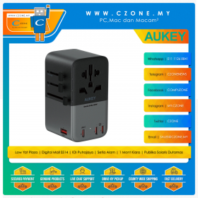 Aukey - Travel Mate 100W - 5-Port Universal Adapter - 4 USB-C, 1 USB-A
