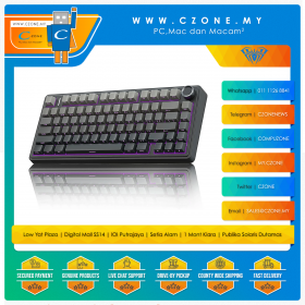 Aula F75 Black Gradient Gray Side Engrave Tri-Mode Mechanical Keyboard (Reaper Switch, Black)