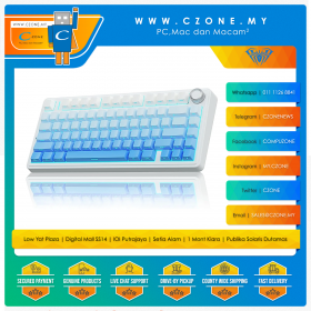 Aula F75 Gradient Blue Side Engrave Tri-Mode Mechanical Keyboard (Star Vector Switch, White)