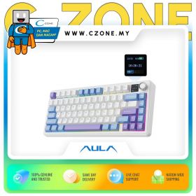 Aula F75 Max Tri-Mode Mechanical Keyboard (Reaper Switch, Light Blue White Purple)