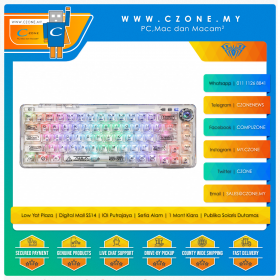 Aula Wind F68 Tri-Mode Hot-Swappable Transparent Mechanical Keyboard (Ice Crystal Switch, White)