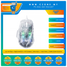 Aula Wind S80 Transparent Wired Mouse (LED Lighting, White)