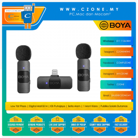Boya BY-V2 Lightning Wireless Microphone Kit (2 Transmitter + 1 Receiver)