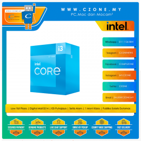 Intel Core i3-12100 Processor (3.3GHz, 4Cores, 8Threads, 5MB Cache, UHD 730 Graphics, Socket 1700)