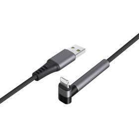 Energea Alutough Anti-Microbial Standing USB-A to Lightning Cable (1.5M, Gunmetal Black)