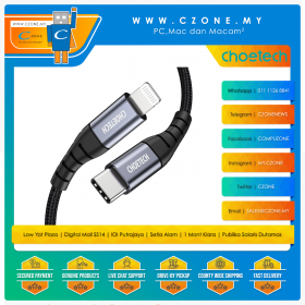 Choetech IP0039 USB-C To Lightning Nylon Cable (1.2M, Gray)