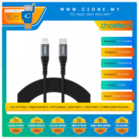 Choetech IP0041 USB-C To Lightning Nylon Cable (2M, Gray)