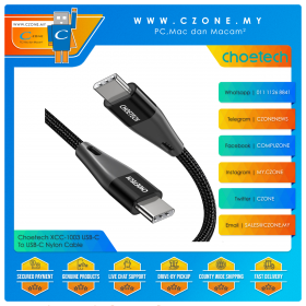 Choetech XCC-1003 USB-C To USB-C Nylon Cable (1.2M, Black)