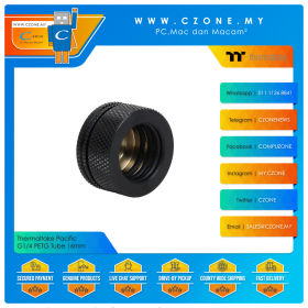 Thermaltake Pacific G1/4 PETG Tube 16mm (5/8”) OD Compression (16mm, Black)