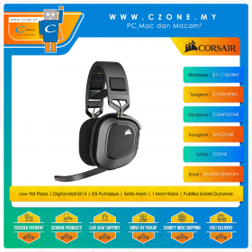 Corsair HS80 RGB Wireless Premium Gaming Headset with Spatial Audio (Carbon)