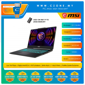MSI Cyborg 15 A12VF-045MY Gaming Laptop - 15.6", i7-12650H, 16GB DDR5, 512GB SSD, RTX4060, Win 11 (Translucent Black)