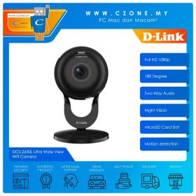 D-Link DCS-2630L Ultra Wide View Wifi Camera (1080P, 180 Degree, Two-Way Audio, Night Vision)