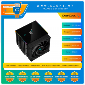 Deepcool AK620 Digital CPU Air Cooler With Status Display (AMD, Intel, 2x 120mm Fan, Non-LED, Black)