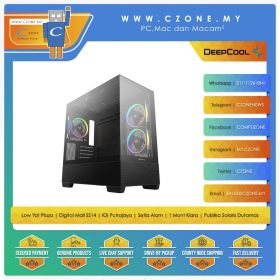 Deepcool CG380 3F Computer Case (mATX, TG, ARGB, Black)
