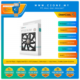 Deepcool FT12 Slim Case Fan (1x 120mm, 4-pin PWM, Black)
