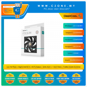Deepcool FT9 Slim Case Fan (1x 92mm, 4-pin PWM, Black)