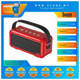 Divoom Mocha Portable Wireless Speaker (Red)
